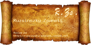 Ruzsinszky Zsanett névjegykártya